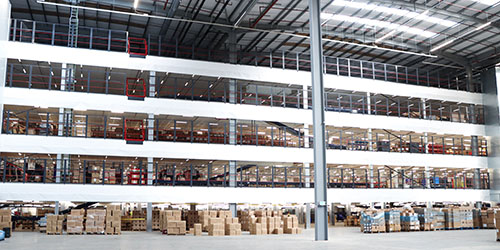 4 tier mezzanine floor for storage and distribution