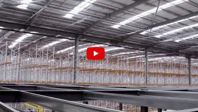 Future-proofed multi-tier mezzanine construction and installation for a distribution centre.